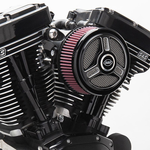 S&S® Stealth Air Cleaner Kit With Tri-Spoke Cover for 2017-Up HD® M8 Models With Stock Throttle Body
